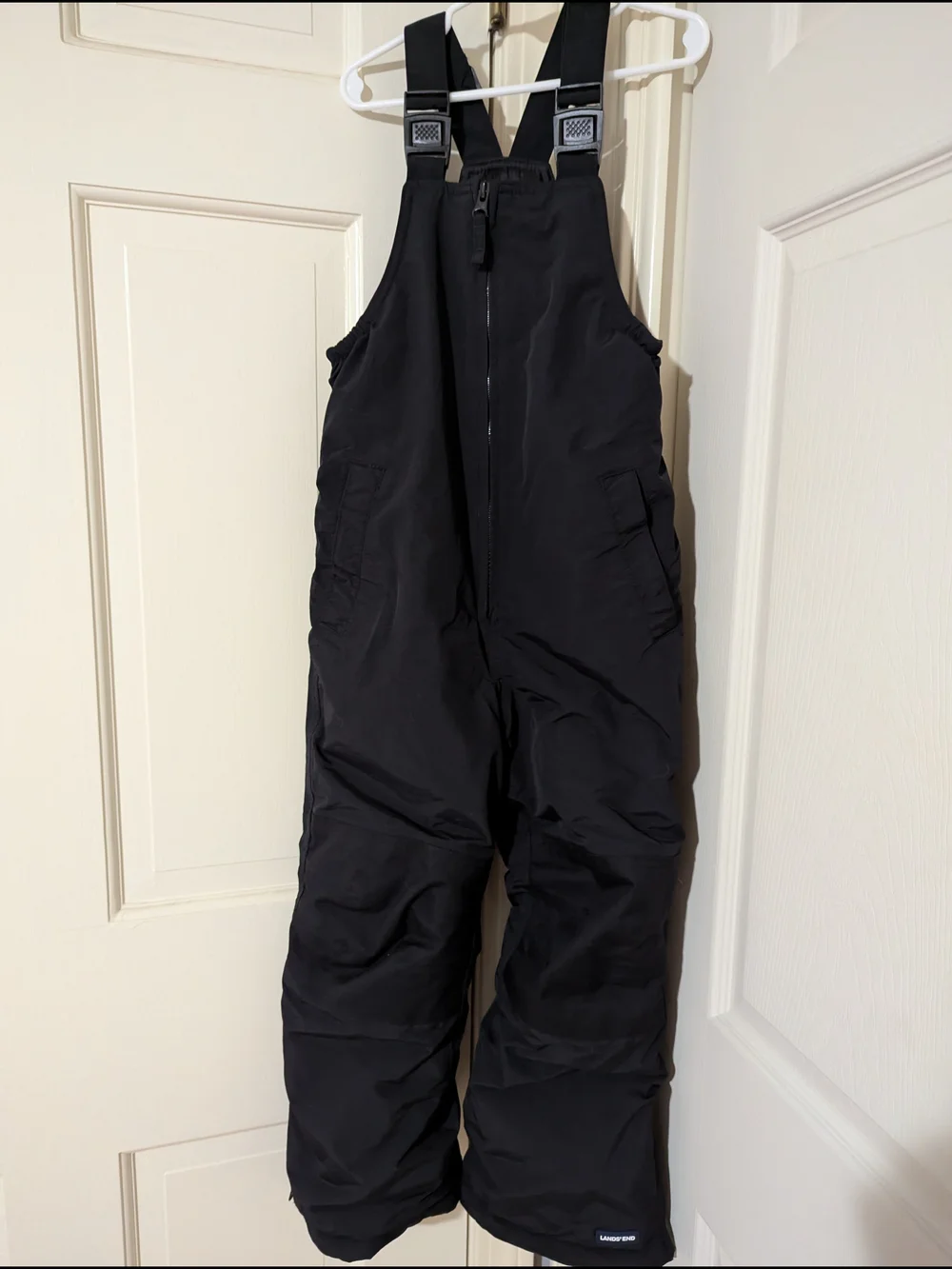 Lands' End Black Insulated Snow Bib Pants Little Girl Size 6